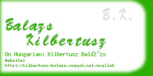 balazs kilbertusz business card